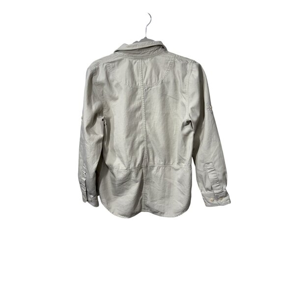 Lauren Ralph Lauren Beige Button-Up Shirt Utility Fishing Outdoor Womens Size S - Picture 3 of 4